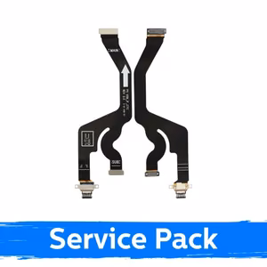 Серебристый модуль разъёма зарядки со шлейфом для Samsung Galaxy S25 Edge (S937) (Service Pack)