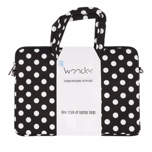 Wonder Briefcase Laptop 17 inches black polka-dot