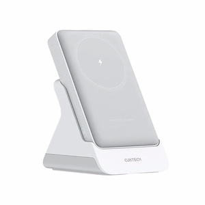 Cuktech WPB100N išorinė baterija 10 000 mAh, 20 W, su magnetiniu tvirtinimu ir stovu – balta