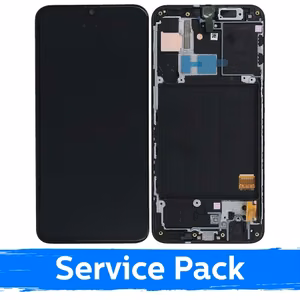 LCD ekranas suderinamas su Samsung A405 2019 A40 juodas su rėmeliu (Service Pack)