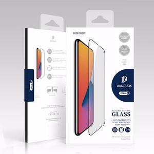 Dux Ducis 10D Apsauginis stiklas 9H viso ekrano su rėmu, derinamas su dėklu Motorola Moto E32, juodos spalvos