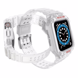 Protect Strap Ремешок для Apple Watch 42/44/45mm с бронированным чехлом - прозрачный