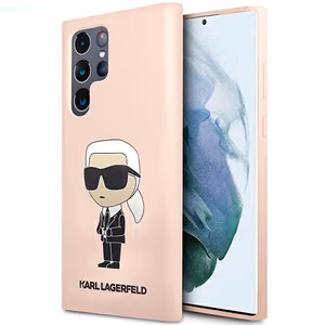 Karl Lagerfeld KLHCS23LSNIKBCP Sam S23 S918 Ultra жёсткий чехол розовый/розовый Silicone Ikonik
