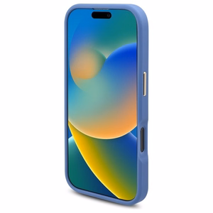 Guess 4G Logotipo plokštelė Magnetinis dėklas telefonui iPhone 16 Pro - mėlynas