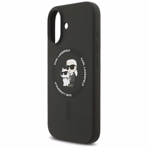 Karl Lagerfeld Silicone Karl&Choupette Ring MagSafe case for iPhone 17 black