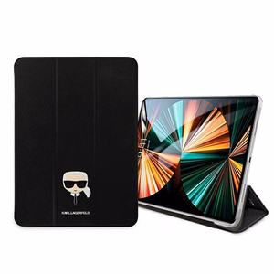 Karl Lagerfeld Saffiano Karl Head Book Cover for iPad Pro 11" - Black