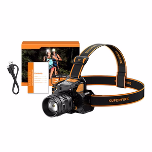 Superfire HL58 priekinis žibintuvėlis, 350 lm, USB, 3 režimai, 200m
