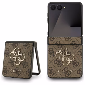 Guess чехол для Samsung Z Flip7 GUHCZF74GMGBR (PU Leather 4G Metal Logo) коричневый