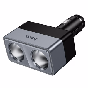 Įkroviklis automobilinis Hoco (Z65) ( 2 x Lighter splitter ) juodas