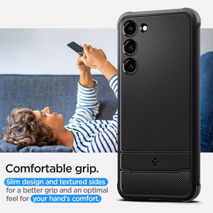 Чехол Spigen Rugged Armor для Samsung Galaxy S23 — матовый чёрный