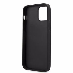 Guess Saffiano Vintage Script dėklas telefonui iPhone 12 Pro Max 6.7 juodas