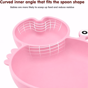 Children's silicone tableware set Reach Crab-9, pink