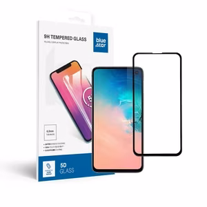 Apsauginis stiklas Blue Star - SAMSUNG Galaxy S10e pilnas paviršius (pilnas klijavimas/draugiškas dėklui) - juodas Apsauginis stiklas Blue Star
