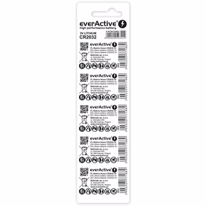 Ličio baterijos everActive CR2032 - lizdinė plokštelė 5 vnt.