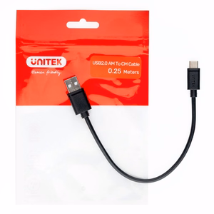 UNITEK USB-A — USB-C laidas 25CM, Y-C480BK