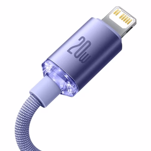 Baseus kabelis Crystal Shine USB-C - Lightning 1,2 m 20W violetinis
