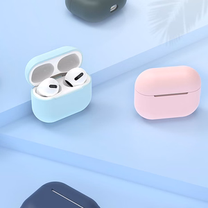Чехол для AirPods 2 / AirPods 1 силиконовый мягкий для наушников синий (case C)