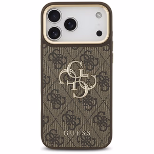 Guess 4G Big 4G Classic Logo Big Strap Metal Buttons dėklas iPhone 17 Pro Max (m) - rudas