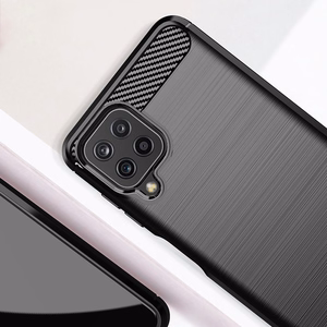 Carbon Case гибкий TPU чехол для Samsung Galaxy A22 4G чёрный