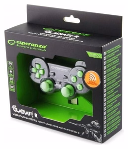 Esperanza EGG108G игровой геймпад чёрный зелёный USB 2.0 аналоговый/цифровой ПК, Playstation 3