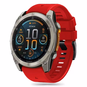 Tech-Protect силиконовый Ремешок Line для Garmin Fenix 5X / 5X Plus / 6X / 6X Pro / 7X / 8 (51 mm) - красный