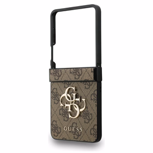 Guess чехол для Samsung Z Flip7 GUHCZF74GMGBR (PU Leather 4G Metal Logo) коричневый