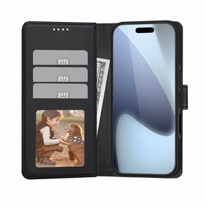 Tech-Protect piniginės magnetinis dėklas telefonui iPhone 17 Pro Max - matinė juoda