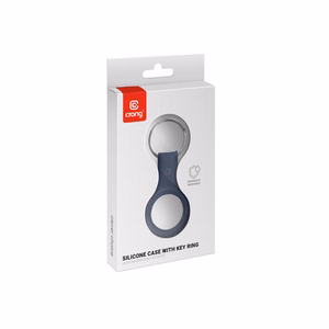Чехол Crong Silicone для Apple AirTag 1 / 2, с кольцом для ключей, тёмно-синий