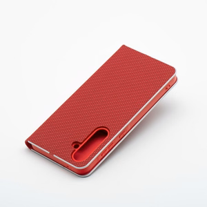 Dėklas telefonui LUNA Book Carbon skirtas SAMSUNG A21s - raudonas