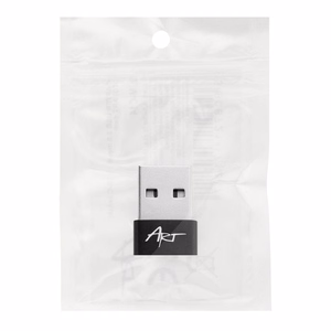 USB A 2.0 į USB C adapteris ART C14 OTG juodas