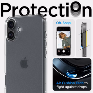 Spigen Ultra Hybrid dėklas, skirtas iPhone 16 – skaidri