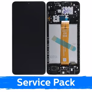 LCD дисплей для Samsung A127 A12s (Nacho) чёрный с рамкой (Service Pack)