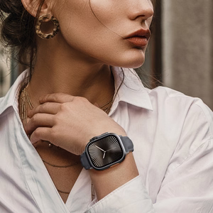 AmazingThing Class Band кожаный ремешок для Apple Watch 45 / 46 / 49 мм - серый