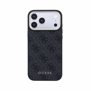 Dėklas Guess PU Leather 4G Gold Frame MagSafe Apple iPhone 18 Pro Max juodas