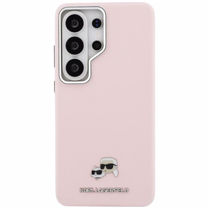 Karl Lagerfeld Saffiano KC Metal Logo MagSafe чехол Samsung Galaxy S26 Ultra - розовый
