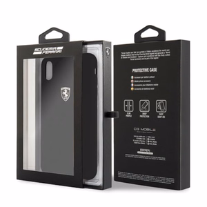 Ferrari kietasis dėklas FEOSIHCI65BK iPhone Xs Max - juodas/juodas silikoninis Off Track