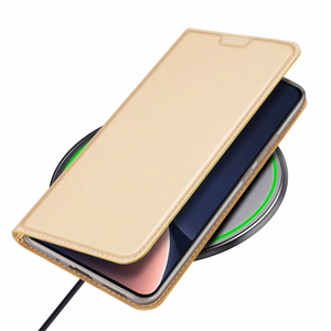 Dux Ducis Skin Pro dėklas telefonui Xiaomi 13 su kortelių laikikliu ir auksiniu stovu