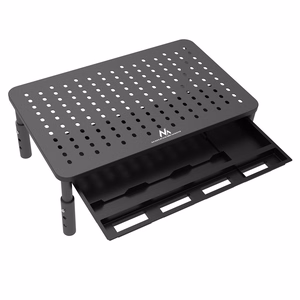 Maclean MC-946 monitoriaus ir nešiojamo kompiuterio stovas 13″-32″, 3 lygių aukščio reguliavimas su staltiumi, iki 20 kg