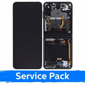 LCD Ekranas Samsung F711 Z Flip3 (vidinis) su rėmeliu / Phantom Juodas / (Service Pack)