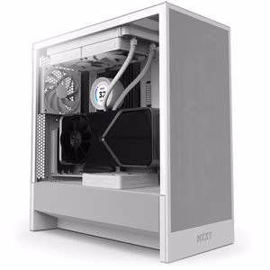 Kompiuterio korpusas NZXT H5 Flow baltas Mid Tower ATX skaidrus skydelis