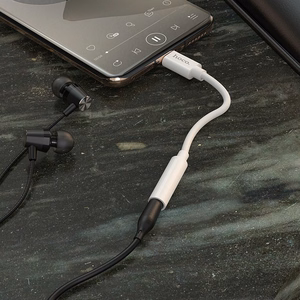 Adapter AUX USB C to Jack 3,5 mm Hoco LS30 white