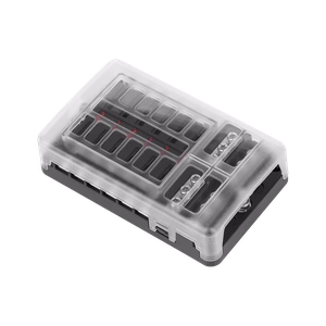 FB-12 fuse box with negative busbar and LED