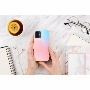 FORCELL F-PROTECT Mirage, militarinio kritimo testuotas dėklas telefonui, MagSafe suderinamas IPHONE 15 PRO rožinis mėlynas