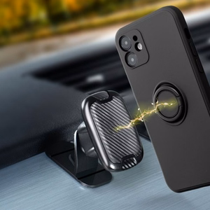 Silikoninis žiedinis dėklas telefonui XIAOMI Redmi Note 13 Pro 5G - juodas