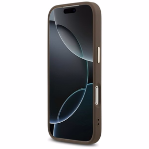 Чехол Guess PU Leather 4G Metal Logo Gold Frame для Apple iPhone 18 Pro Max, коричневый