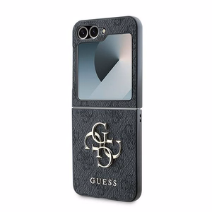 Чехол GUESS для Samsung Z Flip 6 GUHCZF64GMGGR (PU 4G Leather Metal Logo) чёрный