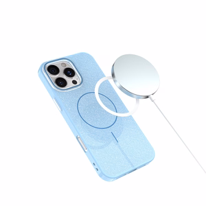 Glitter Thin Mag dėklas for iPhone 17 Air 6,6" mėlynas