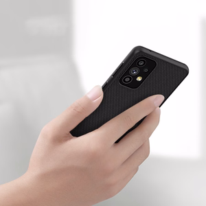 Nillkin Textured Case прочный усиленный чехол с гелевой рамкой и нейлоновой задней панелью для Samsung Galaxy A73 чёрный