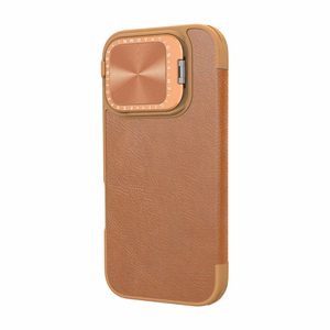 Nillkin Qin Prop odinis dėklas iPhone 16 (rudas)