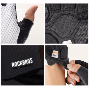 Rockbros TLS004 ROAD TO SKY Short Shock Absorbing Cycling Gloves M - White